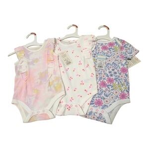 NWT Cat & Jack Baby Girl Onesies Set of 3 Bundle 6-9M